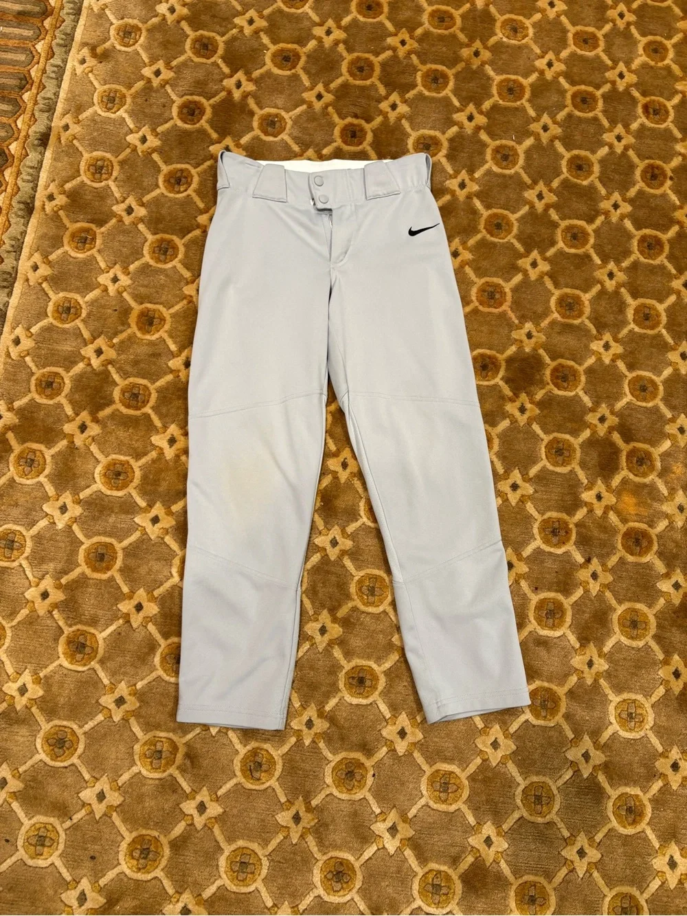 Nike Men’s White Baseball Pants with Black Swoosh